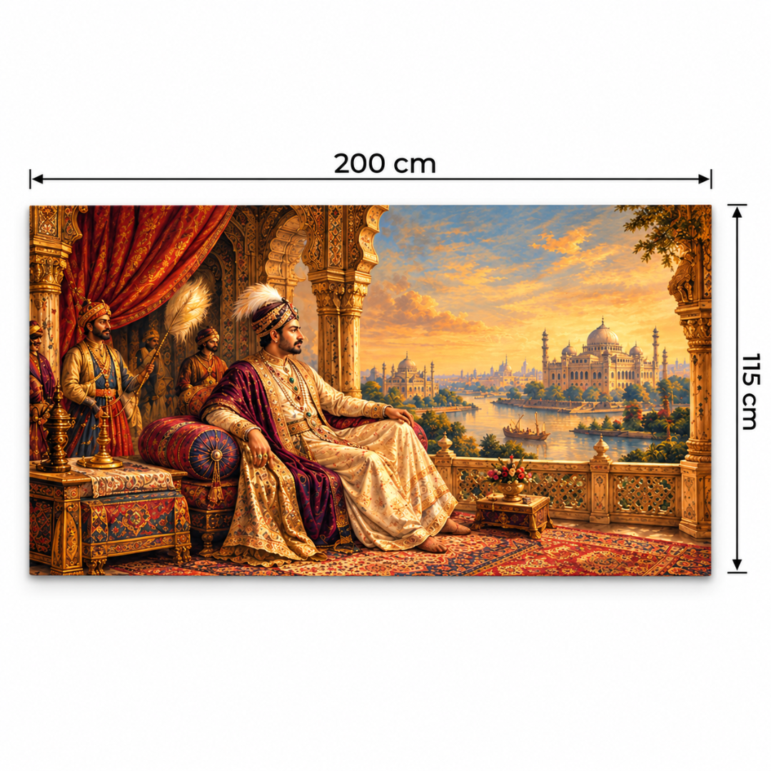 Wooden Twist Royal Maharaja frameless canvas wall art – dimensions 200 x 115 cm