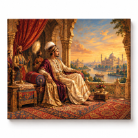 Wooden Twist Royal Maharaja frameless canvas painting – angled view on white background