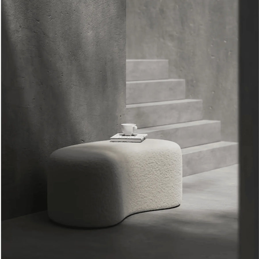 Cushioned boucle seating you'll want to linger on