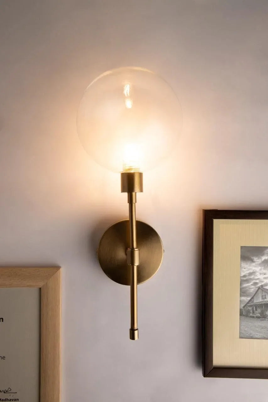 Matt Brass Finish, Sculptural Orb Shade