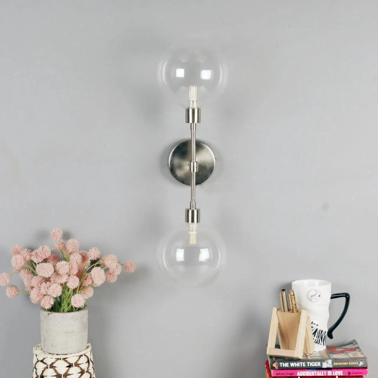 Dual Glass Ball Sconce