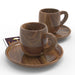 Sheesham Wood Exquisite Cup & Saucer (Set of 2) - Wooden Twist UAE
