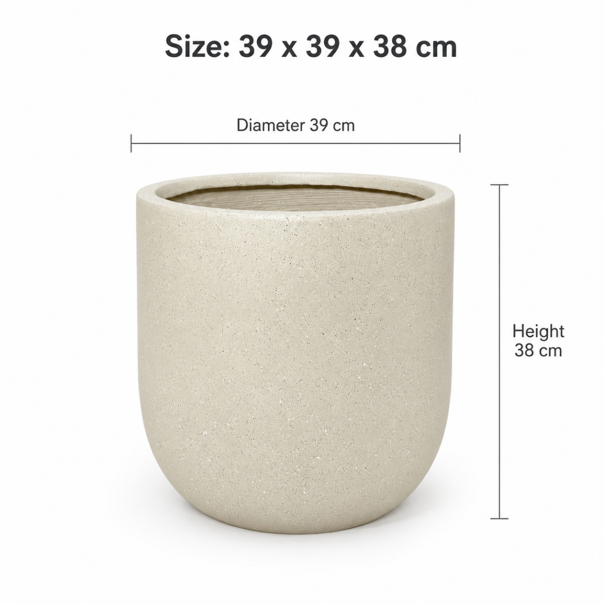 Small Speckled Fiberglass Flower Pot Dimensions 39x39x38 cm – Wooden Twist UAE