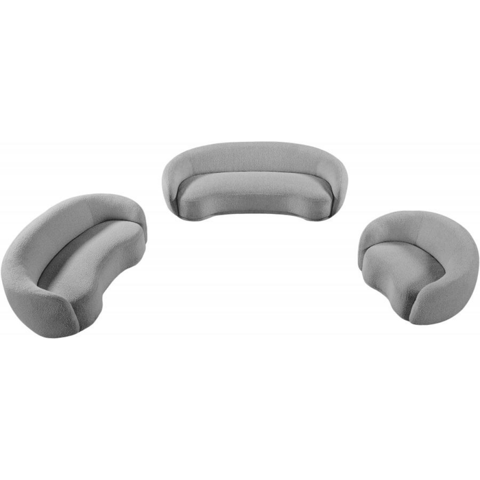 Plush grey living room couch