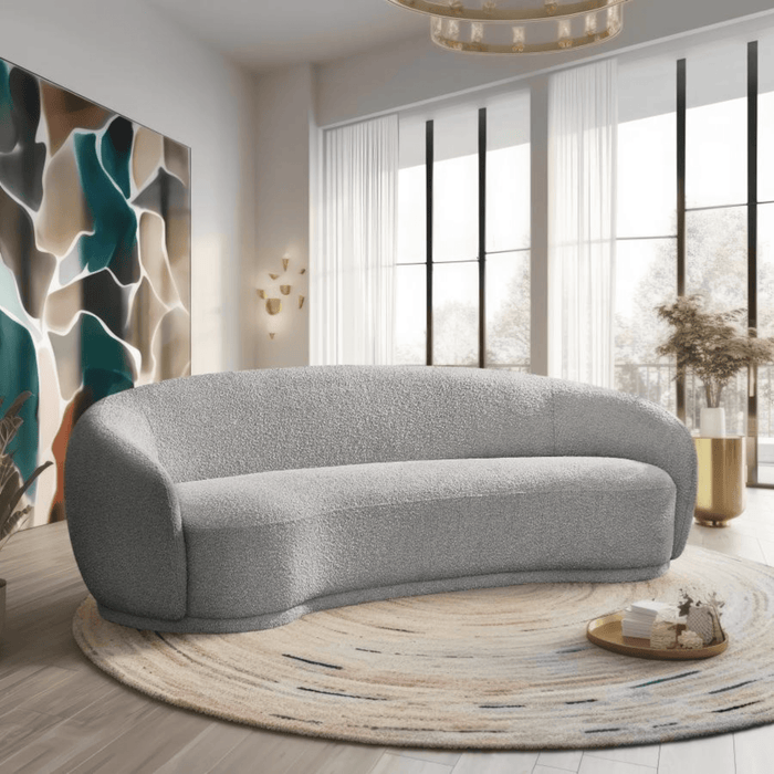Grey boucle sofa
