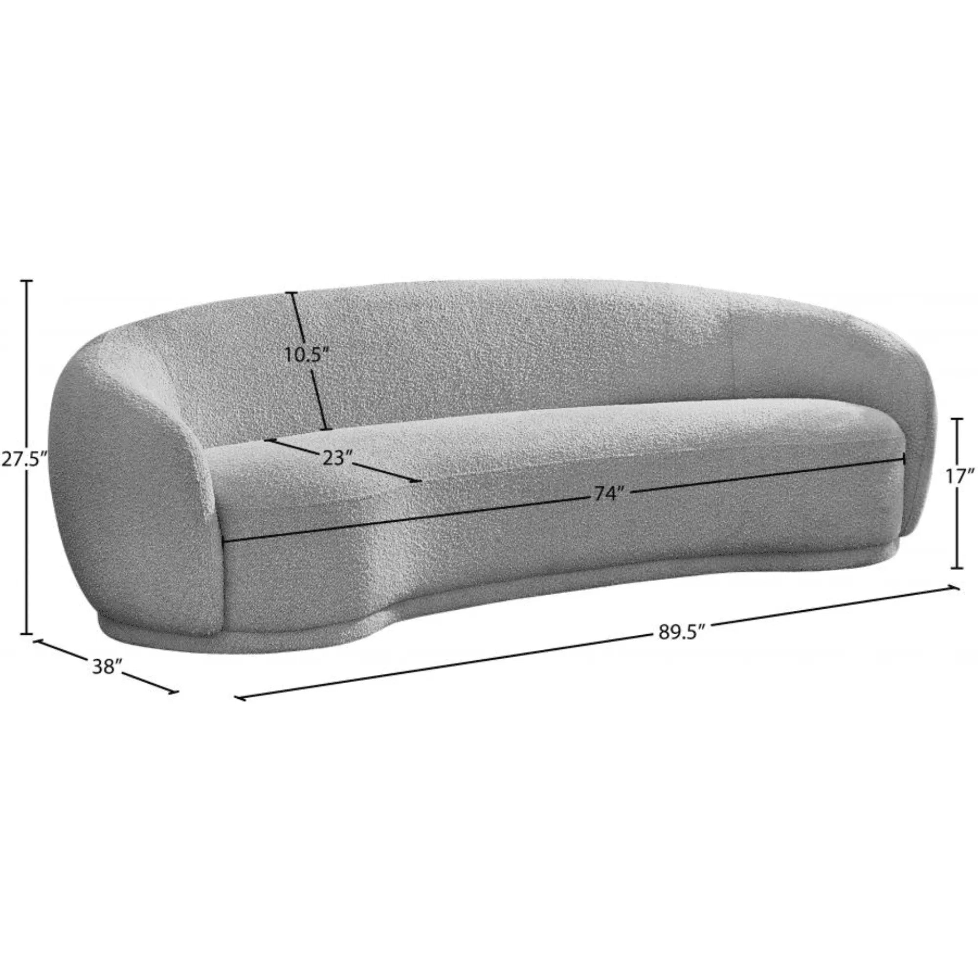 Contemporary boucle loveseat