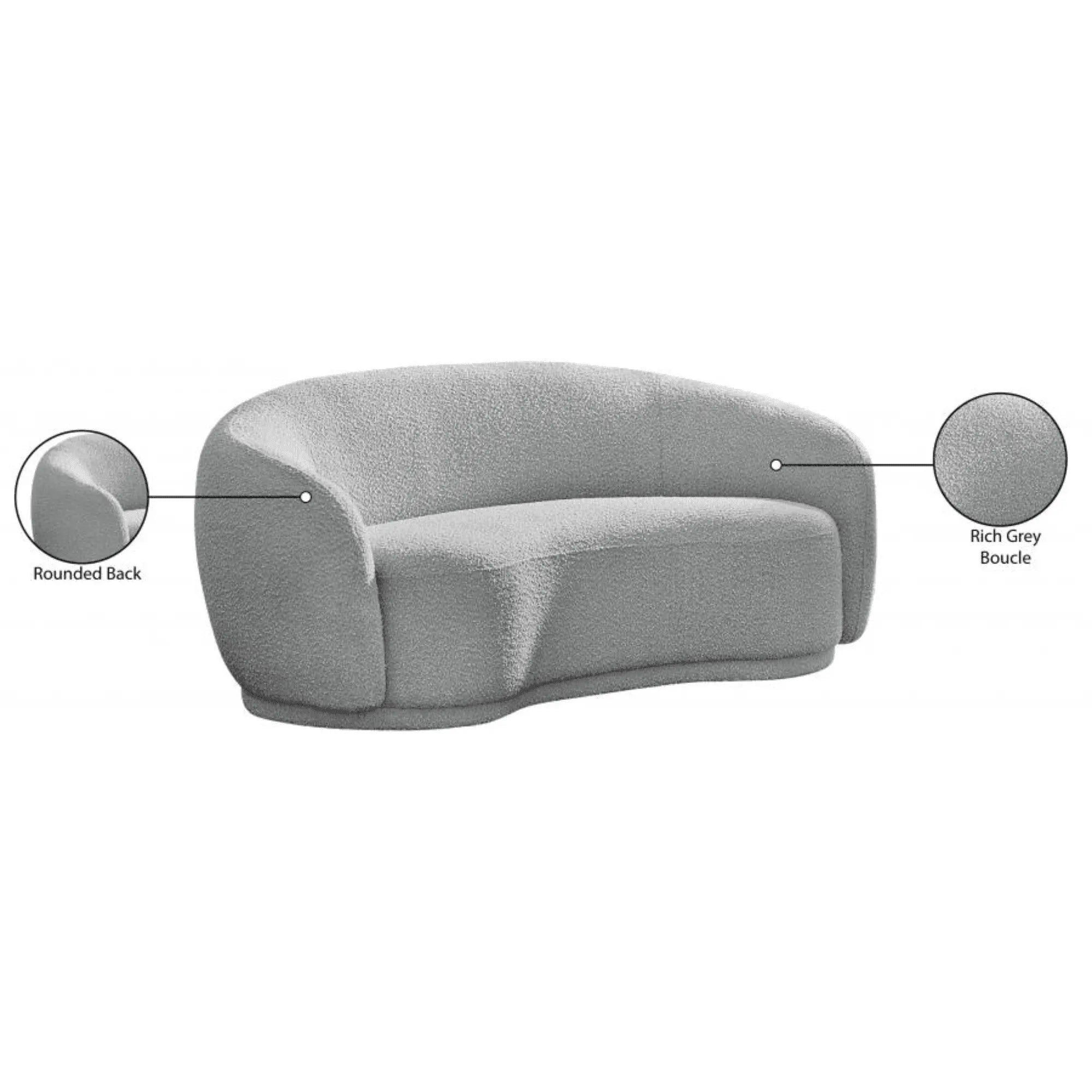 Plush grey living room couch