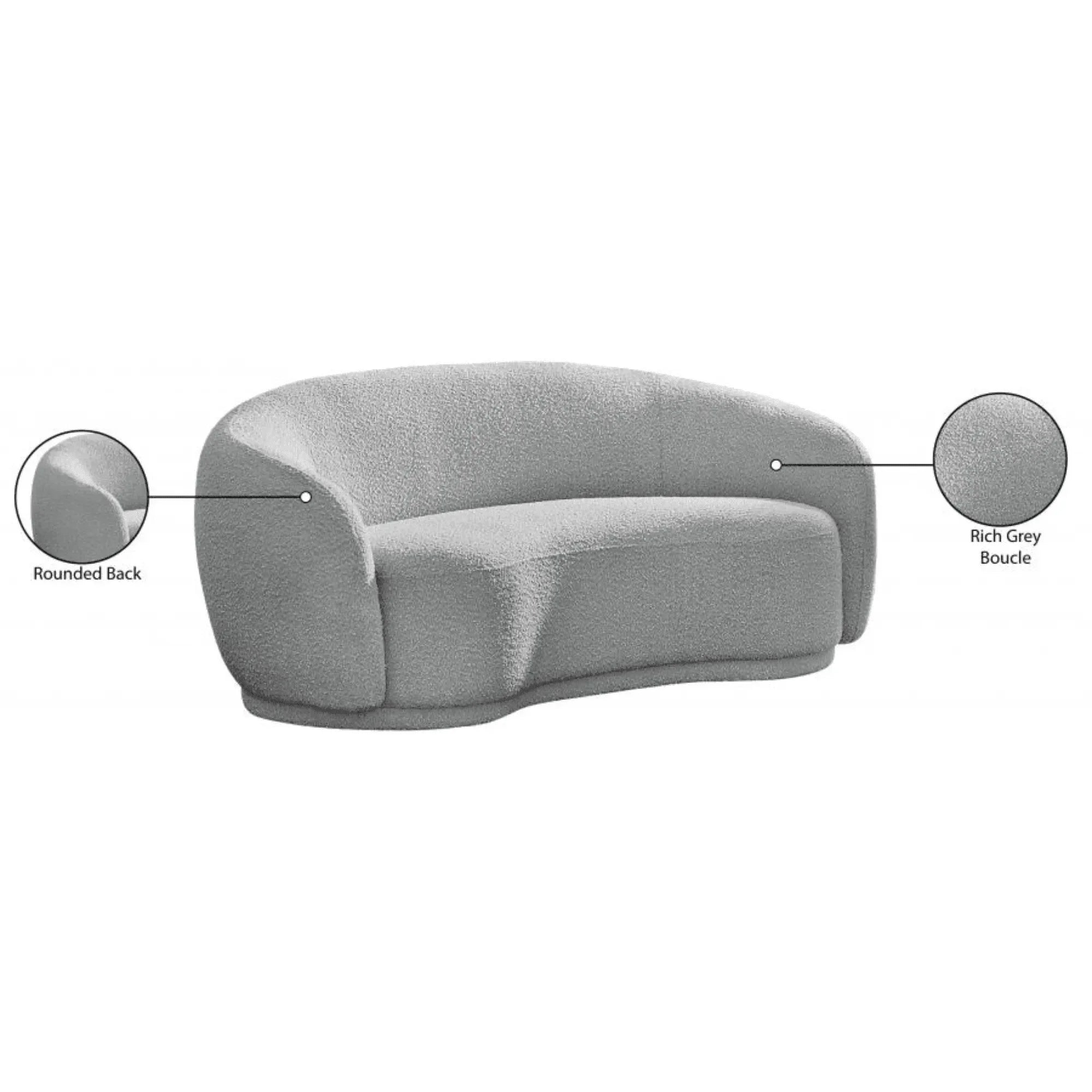 Plush grey living room couch