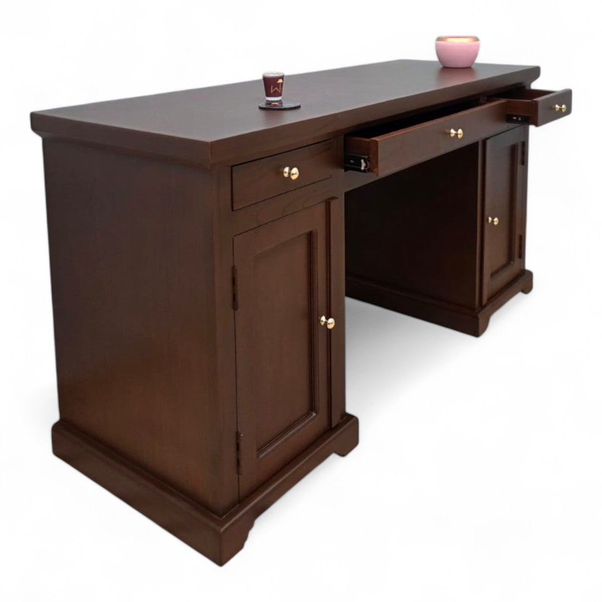 Wooden Desk Study Cabinet In Teak Wood