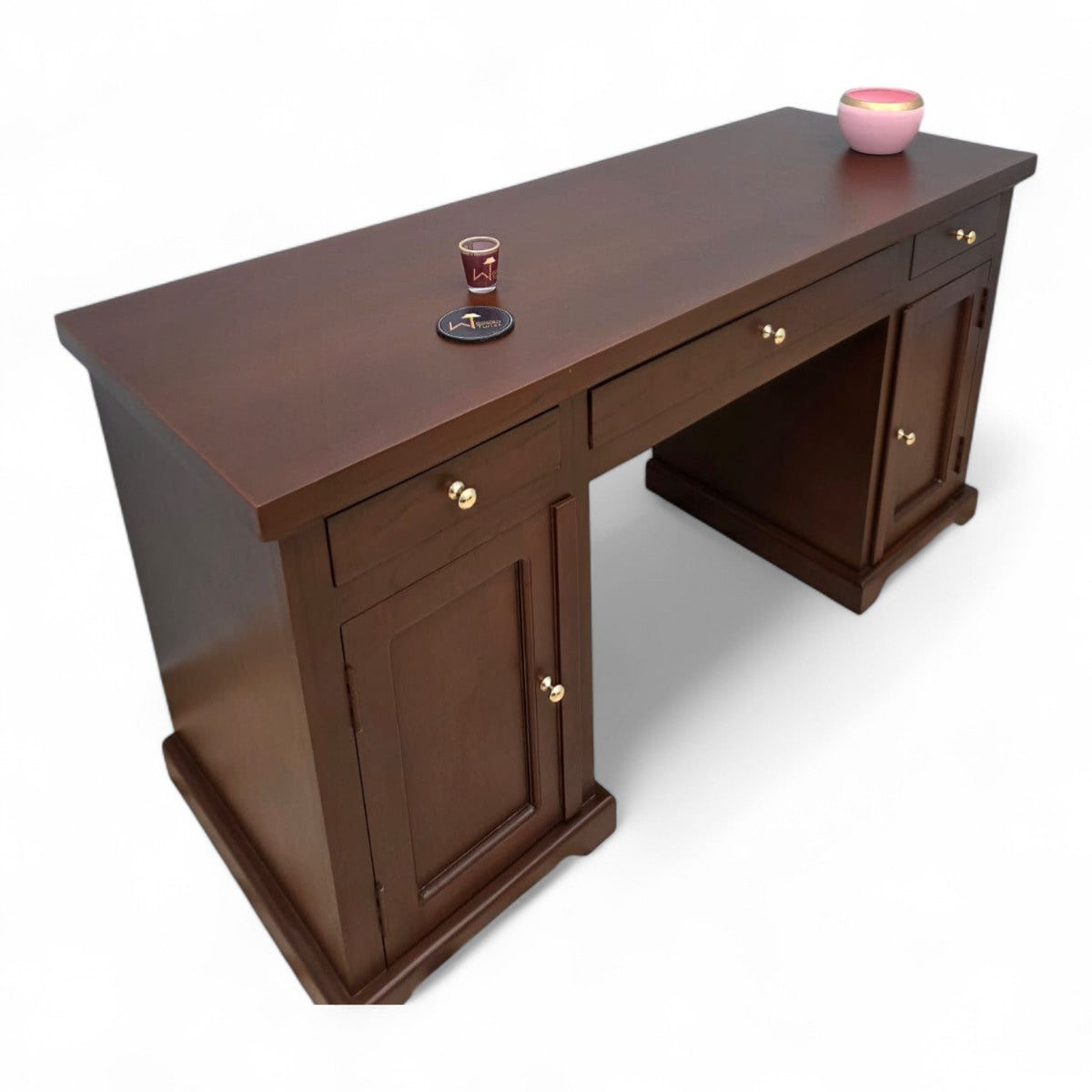 Wooden Desk Study Cabinet In Teak Wood