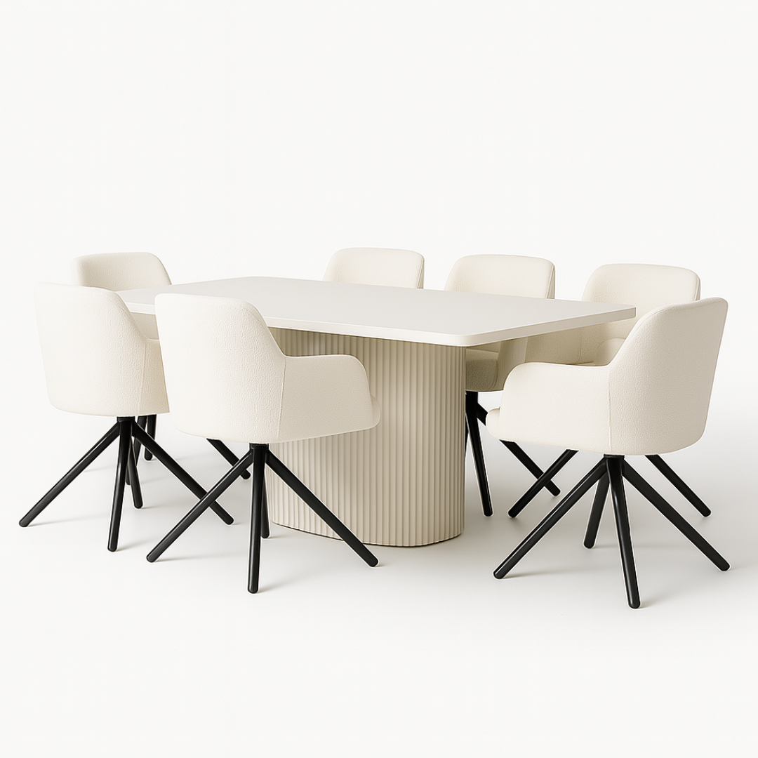Synera Modern 6 Seater Dining Table Set