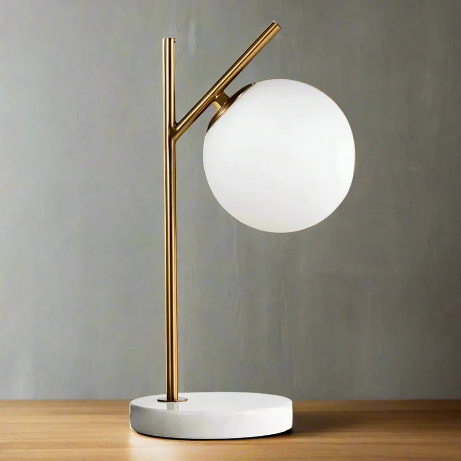 Metal Stand & Glass Shade