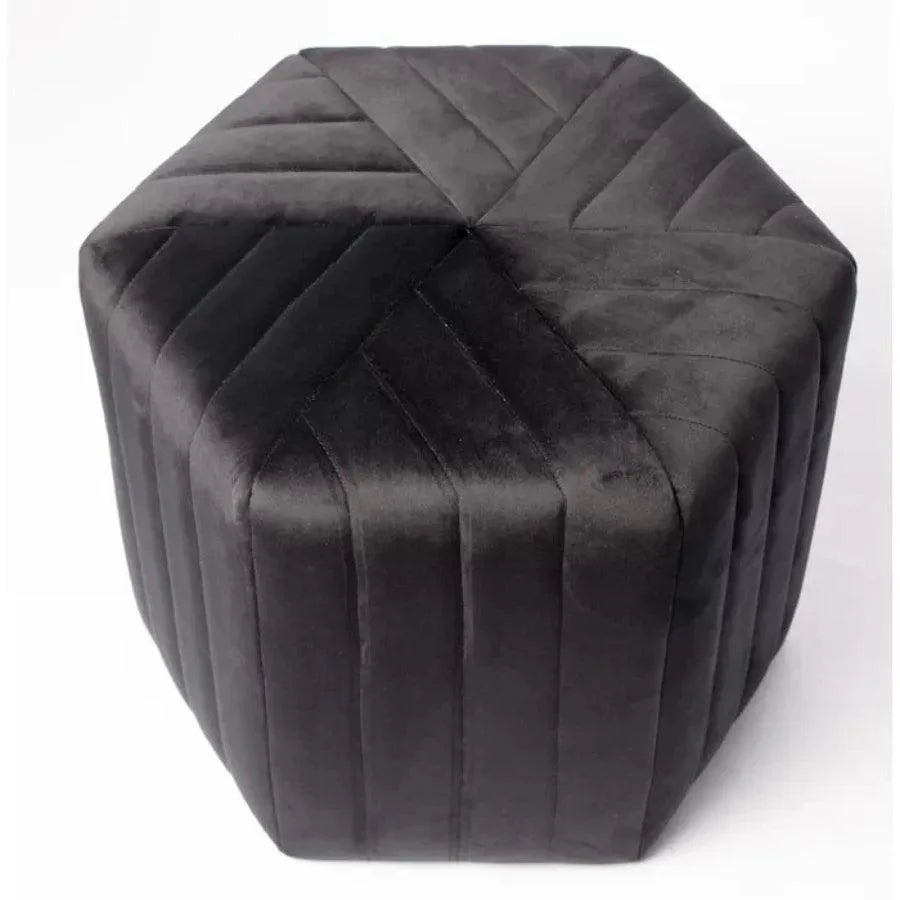 Wooden Twist Lucid Hexagonal Shape Solid Wood Pouf Ottoman Stool - Wooden Twist UAE