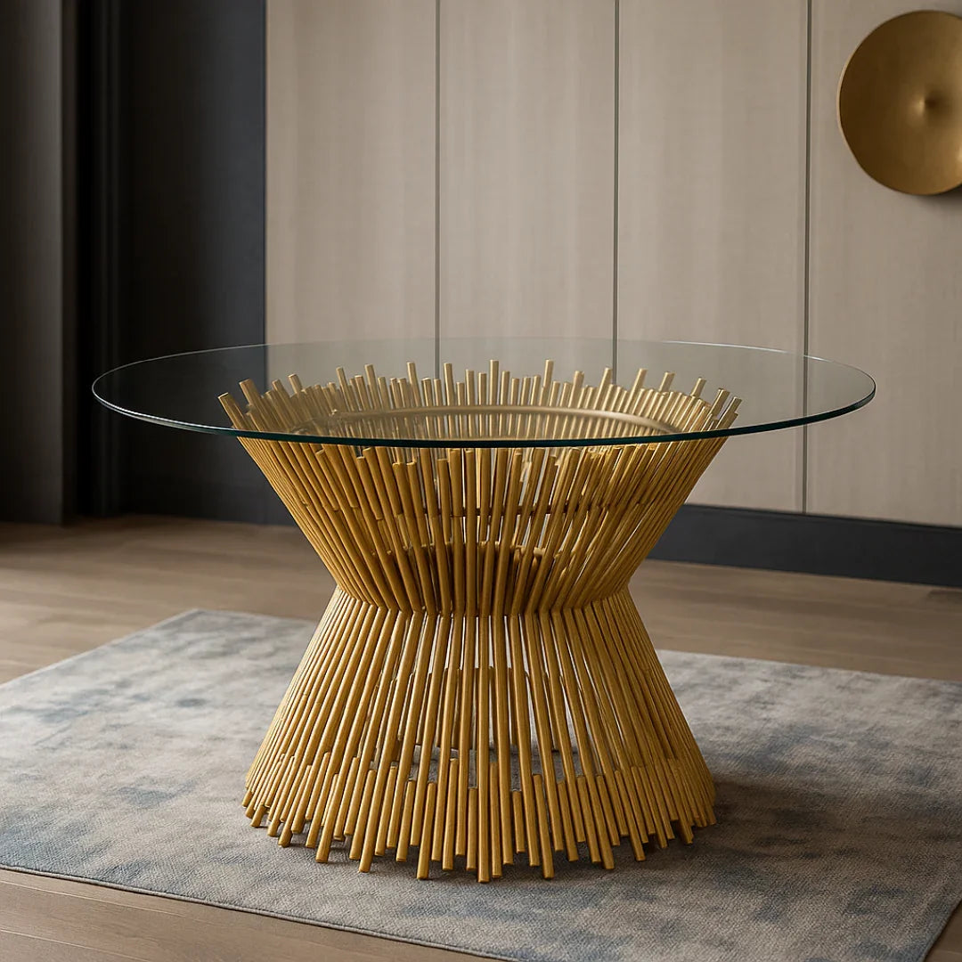 A Sculptural Gold Statement For Dining