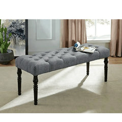 Upholstered Bench 2 Seater Sofa Bench, Footstool - Wooden Twist UAE