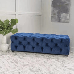 Wide Tufted Modern Bench For Living Room