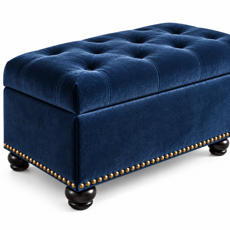 Button Tufting and Brass Nailhead Trim