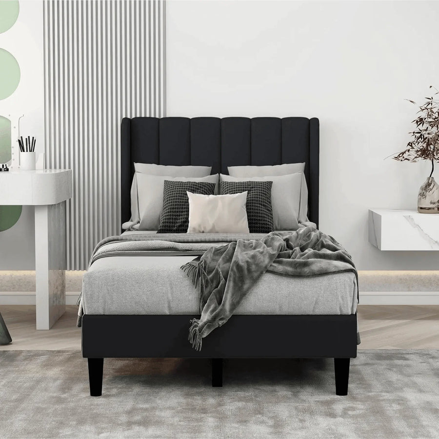 Classic Black Velvet, Wingback Frame