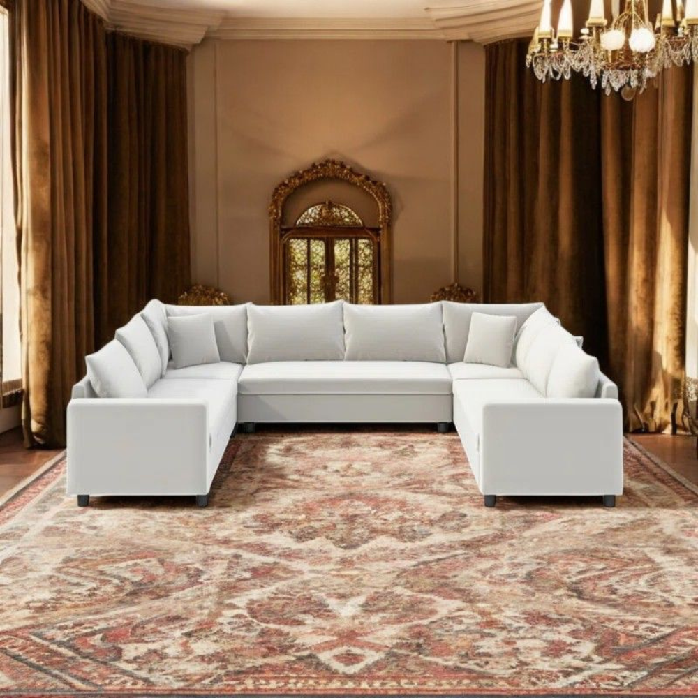 Velongue 6-Seater Sectional Sofa Beige