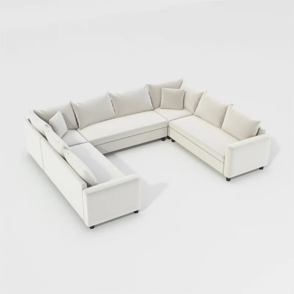 Velongue 6-Seater Sectional Sofa Beige