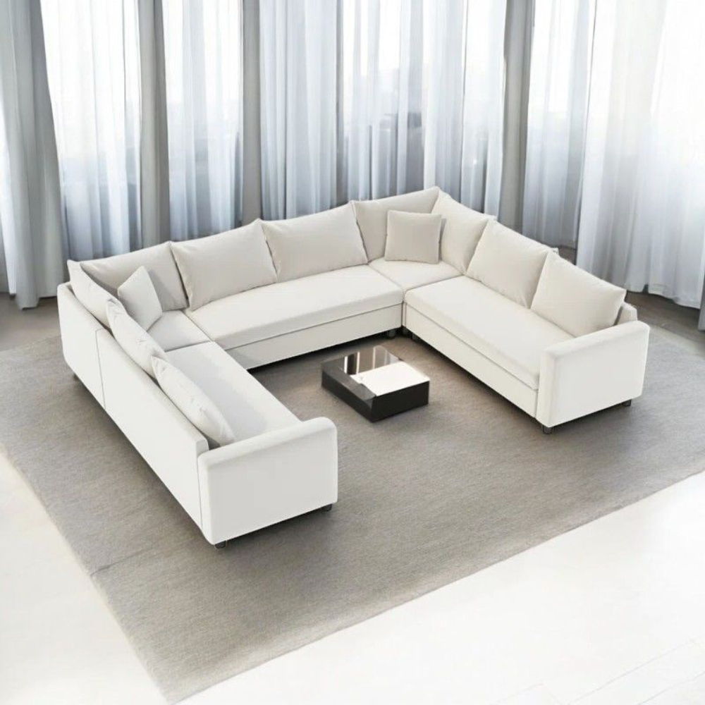 Velongue 6-Seater Sectional Sofa Beige