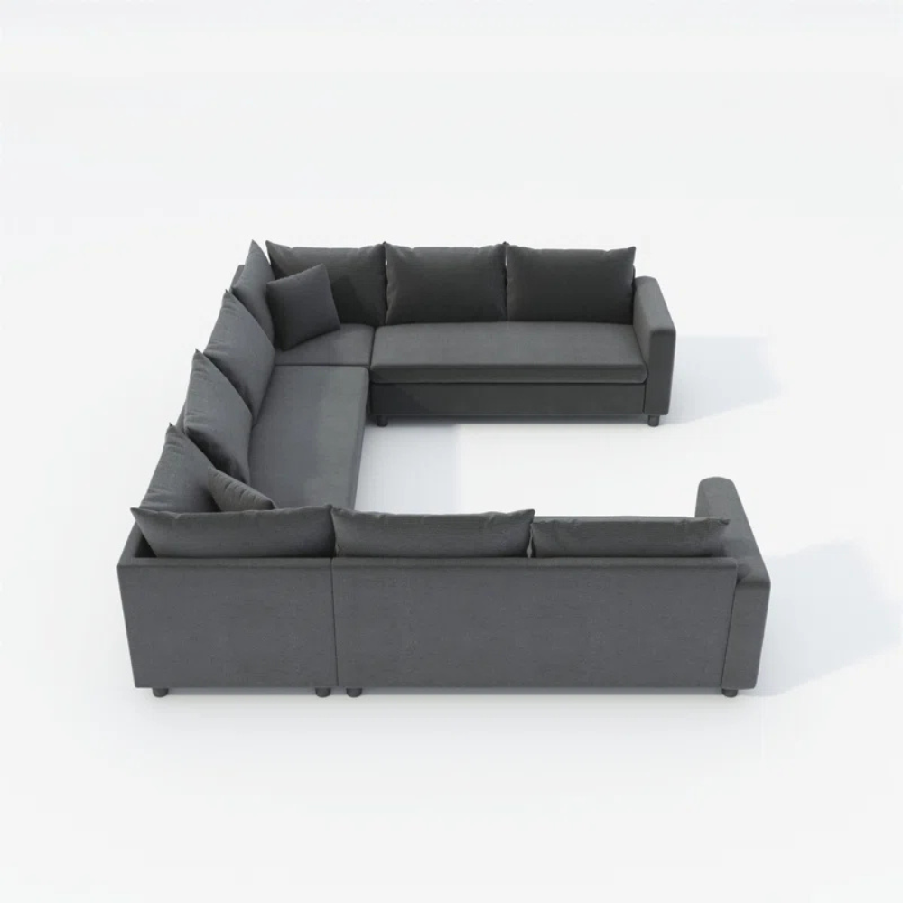 Velongue 6-Seater Sectional Sofa Grey