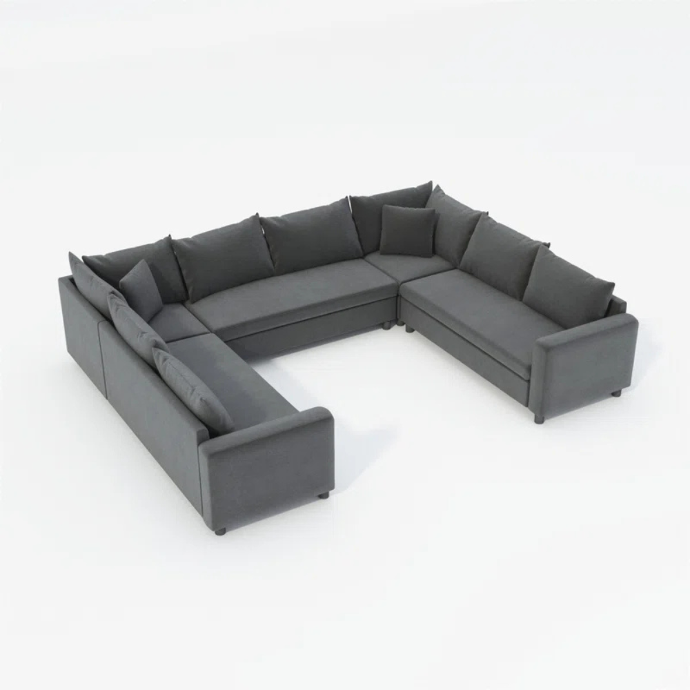 Velongue 6-Seater Sectional Sofa Grey