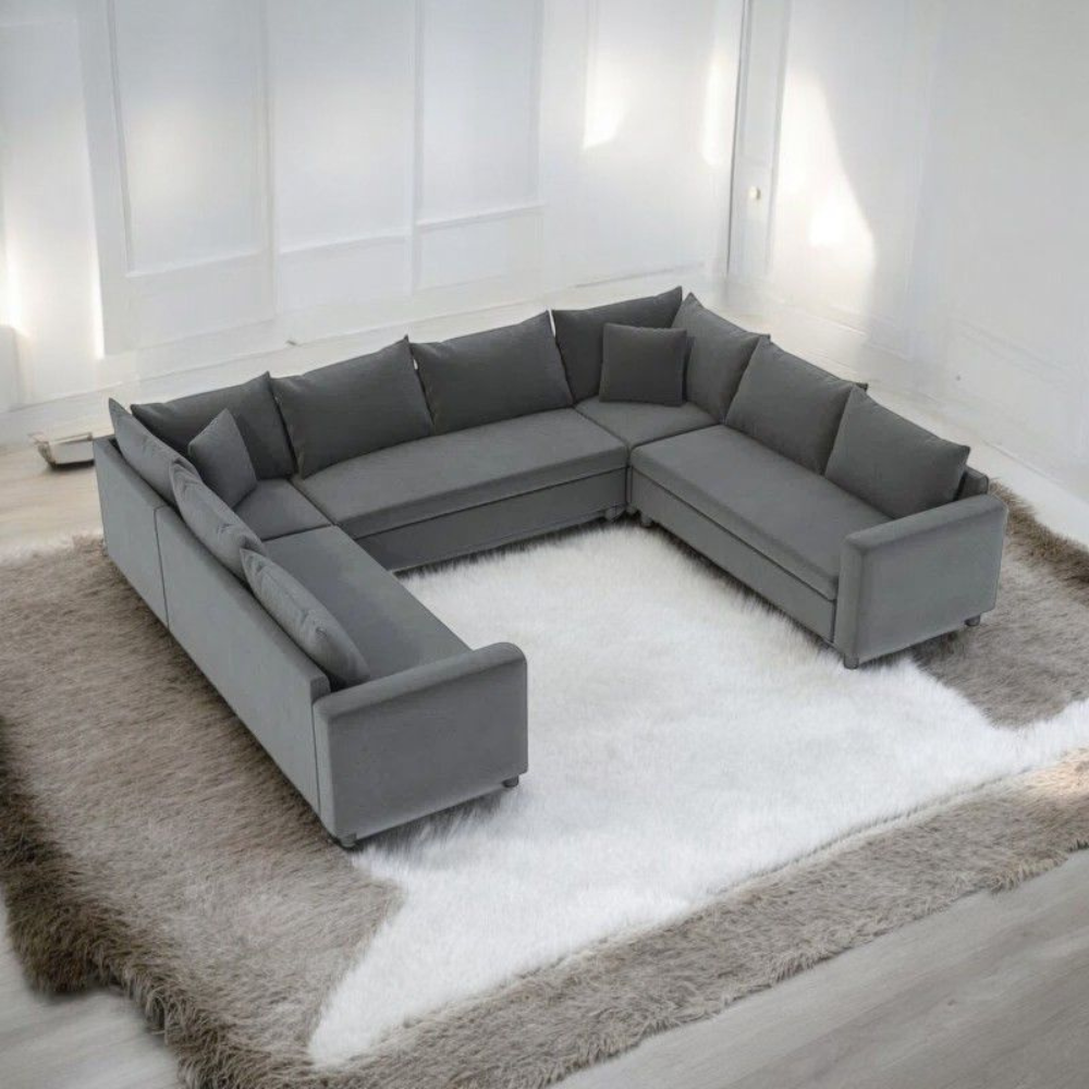 Velongue 6-Seater Sectional Sofa Grey