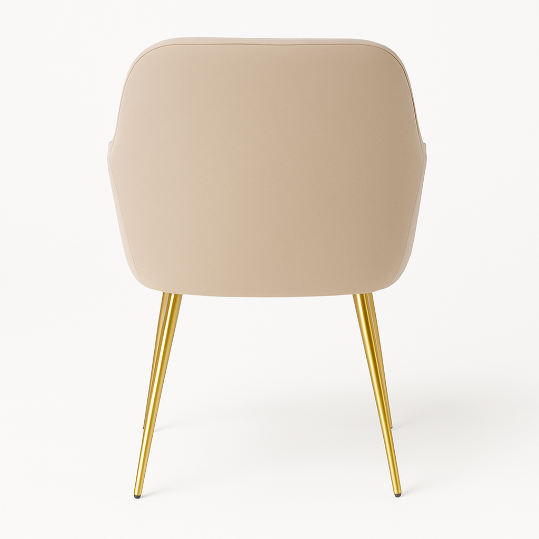 Wooden Twist Velour Modern Cafe Dining Chair Metal Legs