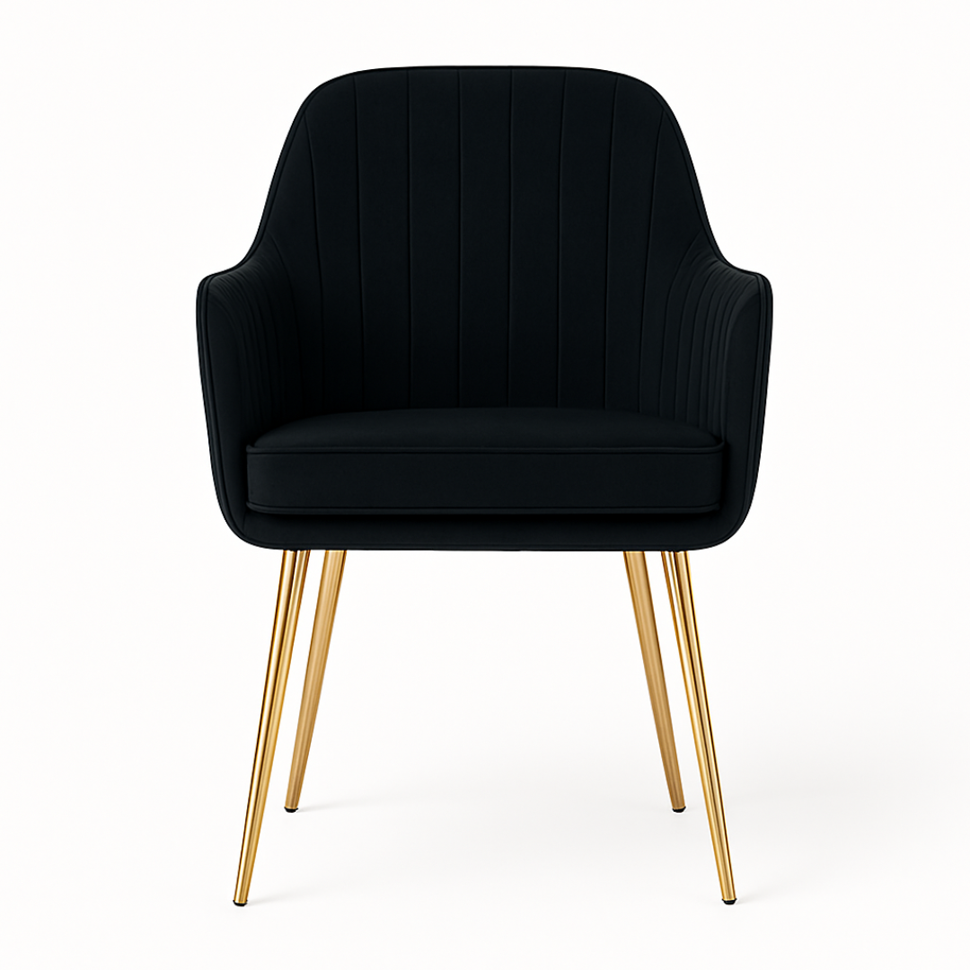Wooden Twist Velour Modern Cafe Dining Chair Metal Legs