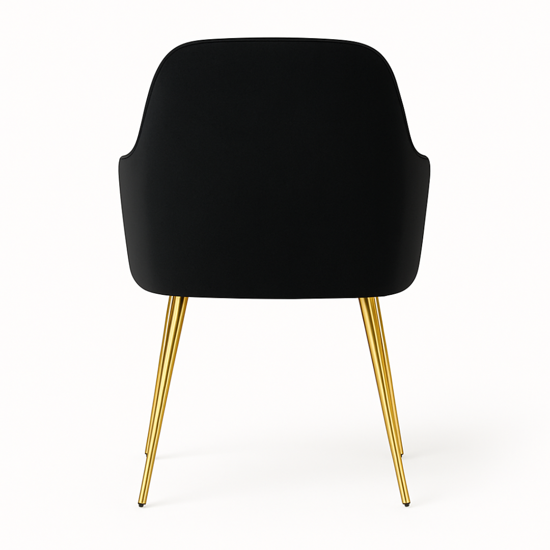 Wooden Twist Velour Modern Cafe Dining Chair Metal Legs