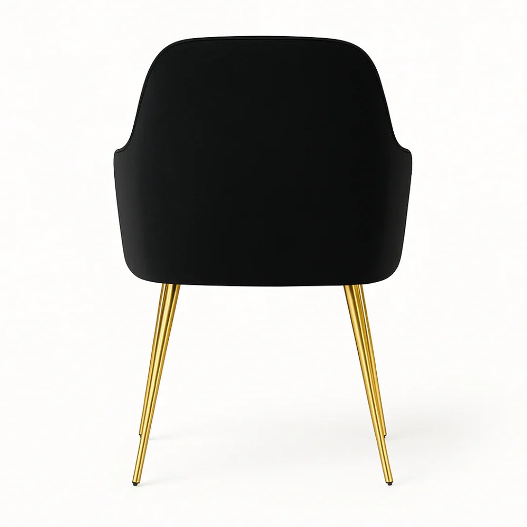 Wooden Twist Velour Modern Cafe Dining Chair Metal Legs