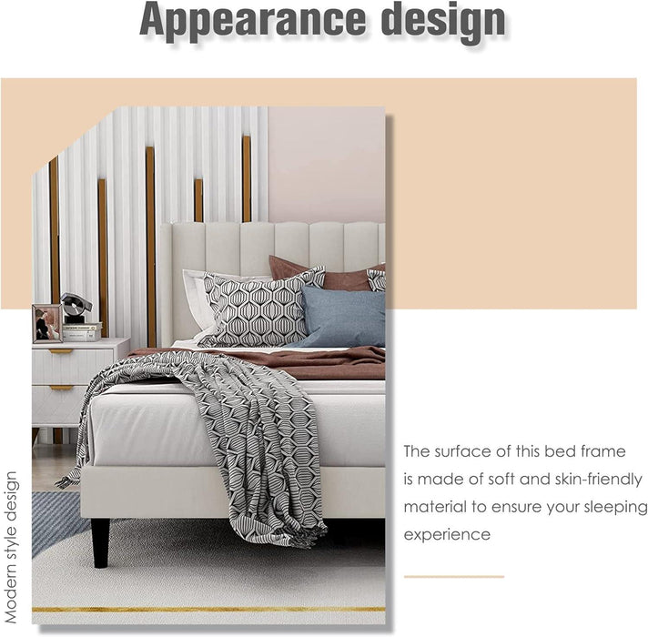 Luxurious Grey Velvet Bed 
