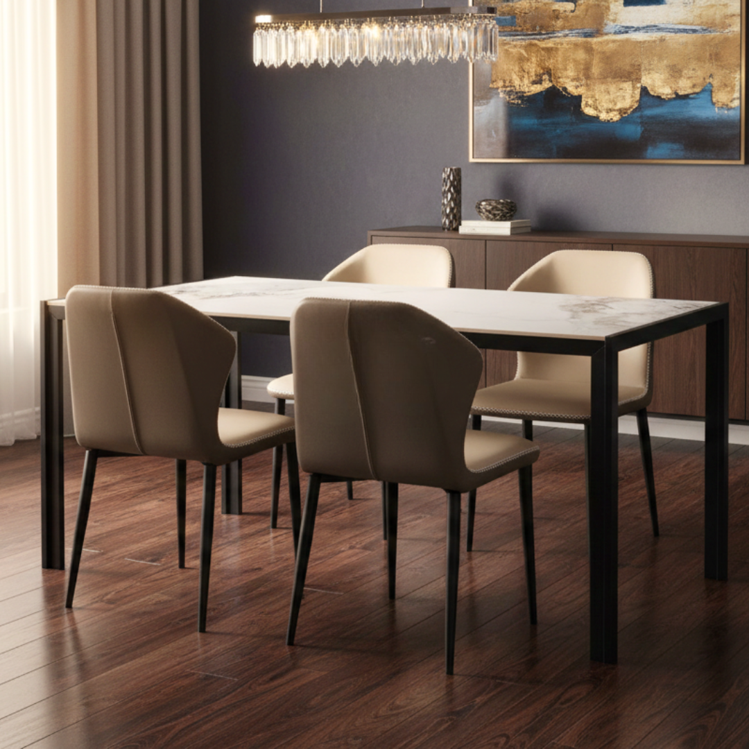 Elegant Marble Dining for Compact Spaces