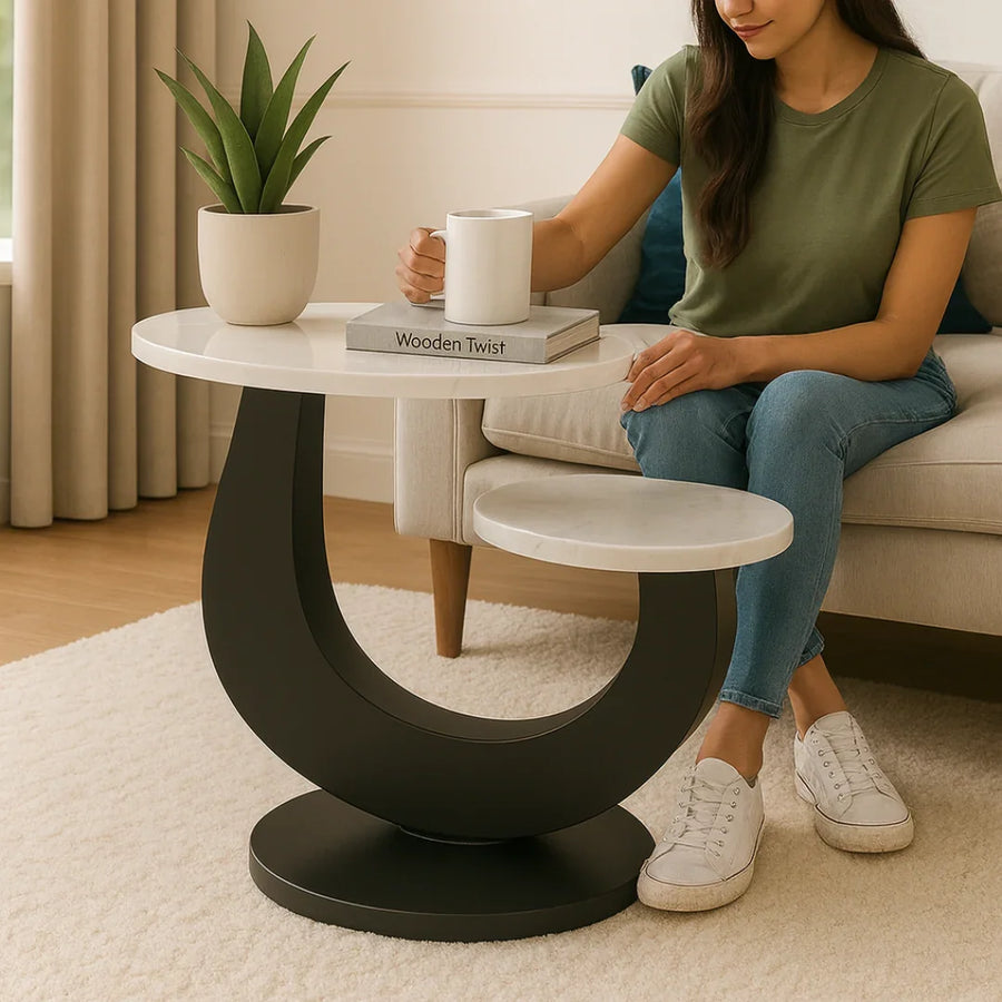 Curved Black Base, Contemporary Flair