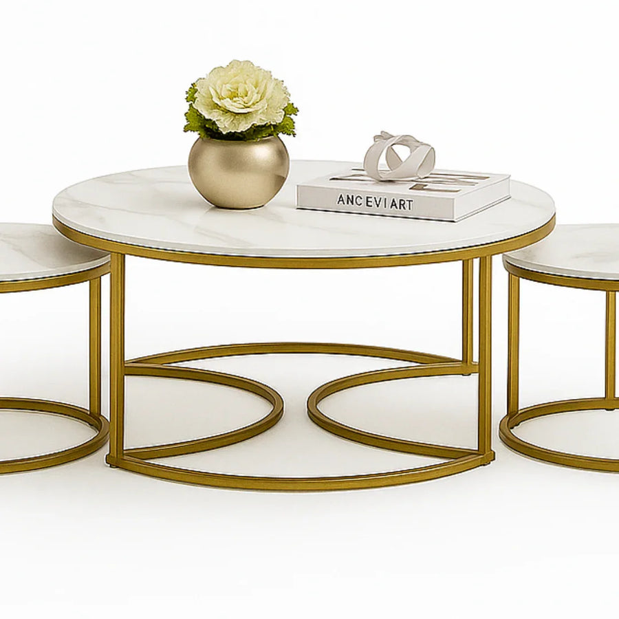 Sturdy Metal Base in Golden & White