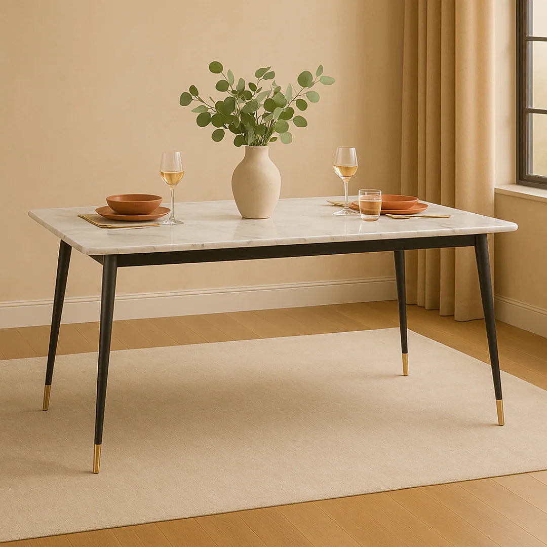Marble Elegance Meets Modern Gold Detailing