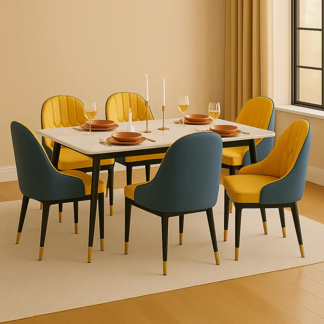 Villoso Marble Top Dining Set