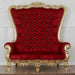 Wooden Twist Luxurious High Back Precio Maharaja Throne Chair In Teak Wood ( Maroon ) - Wooden Twist UAE