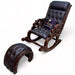 Graceful Hand Carved Rocking Chair with Foot Rest (Teak Wood) - Wooden Twist UAE