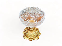 Royal Flower Aristrocrat's Glass Bowl Big (Gold) - Wooden Twist UAE