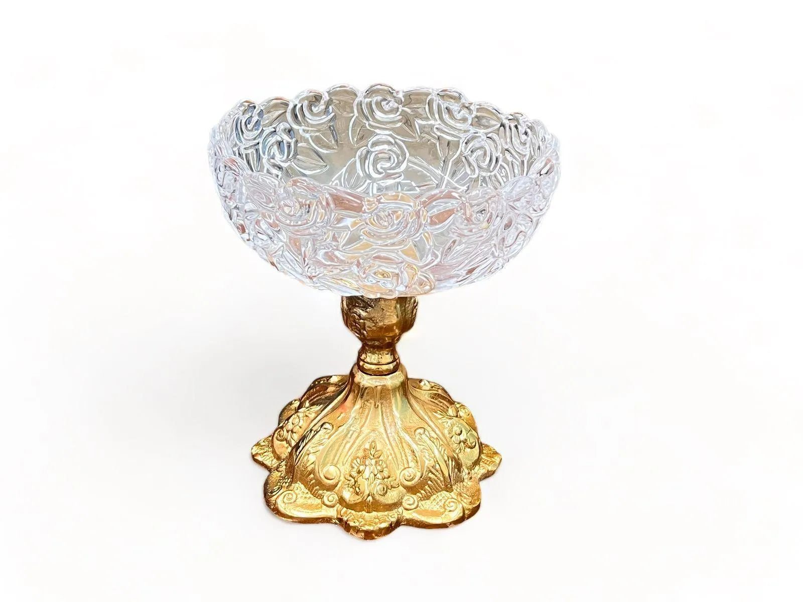 Royal Flower Aristrocrat's Glass Bowl Big (Gold) - Wooden Twist UAE