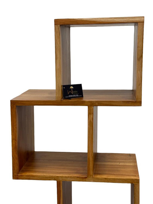Wooden ZigZag Book Shelf - Wooden Twist UAE