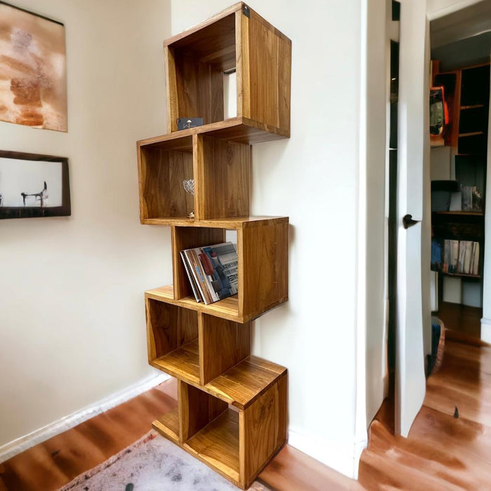 Wooden ZigZag Book Shelf