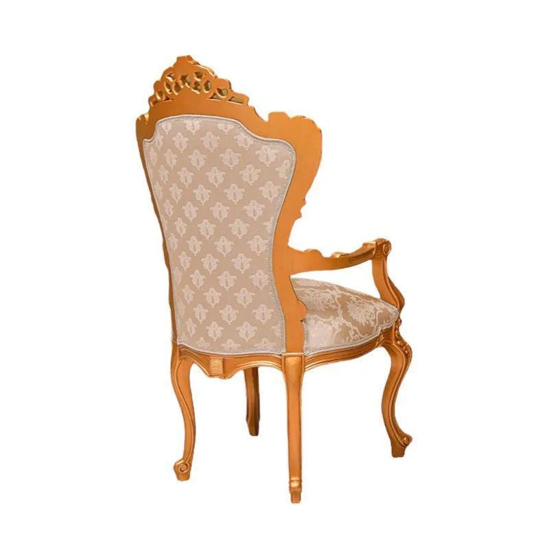 Wooden Twist Deluxe Teak Wood Living Room Chair ( Golden ) - Wooden Twist UAE