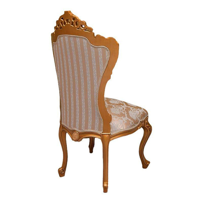 Wooden Twist Deluxe Teak Wood Living Room Chair ( Golden )