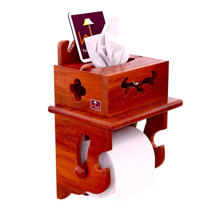 Wooden Beautiful Design 2 Compartments Tissue Box & Napkin Holder - Wooden Twist UAE