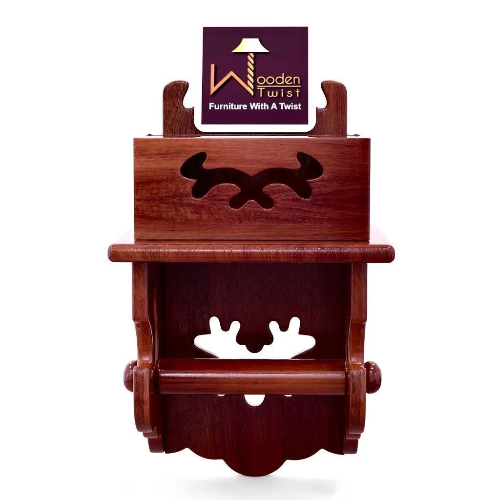 Wooden Beautiful Design 2 Compartments Tissue Box & Napkin Holder - Wooden Twist UAE