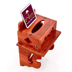 Wooden Beautiful Design 2 Compartments Tissue Box & Napkin Holder - Wooden Twist UAE