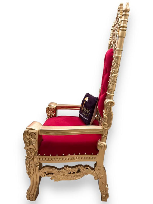 Luxurious High Back Throne Chair - Wooden Twist UAE